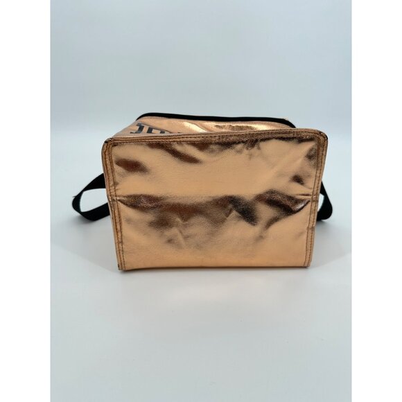 Victoria Secret PINK Rose Gold Lunch Box Never Used Zip Up Logo - Picture 2 of 5